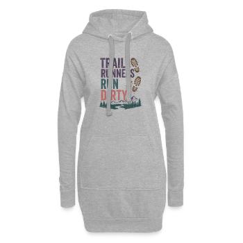 Les coureurs de trail courent dans la salité - Sweat-shirt à capuche long Femme - gris chiné - Devant