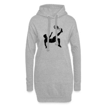 Fallrückzieher Fussball Silhouette - Hoodie-Kleid - Grau meliert - Vorne