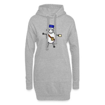 TIB_Schaf-ner_bunt - Hoodie-Kleid - Grau meliert - Vorne