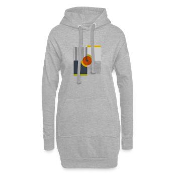Conception géométrique des cercles rétro - Sweat-shirt à capuche long Femme - gris chiné - Devant