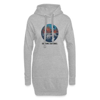 Our Planet Our Choice – Korallenriff Meeresschutz - Hoodie-Kleid - Grau meliert - Vorne