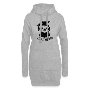 Remise des diplômes Je l’ai fait à ma façon Paresseux - Sweat-shirt à capuche long Femme - gris chiné - Devant