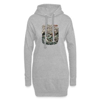 Conception drôle de pêcheur - Sweat-shirt à capuche long Femme - gris chiné - Devant
