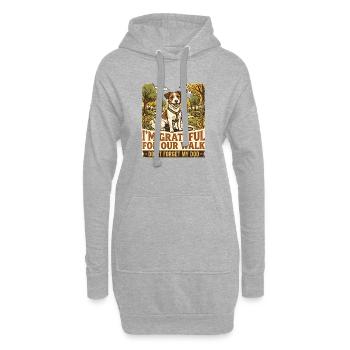 Terrier Jack Russel is grateful for a walk - Hoodie-Kleid - Grau meliert - Vorne