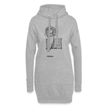Projection oculaire lévitante - Sweat-shirt à capuche long Femme - gris chiné - Devant