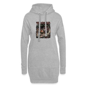 Le Père Noël du Heavy Metal - Sweat-shirt à capuche long Femme - gris chiné - Devant