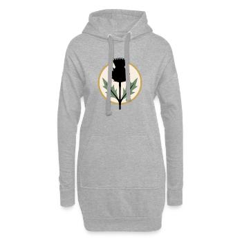 Vêtements de ville botaniques Geometric Thistle - Sweat-shirt à capuche long Femme - gris chiné - Devant