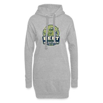 Beet statt Bildschirm – Gartenhumor - Hoodie-Kleid - Grau meliert - Vorne