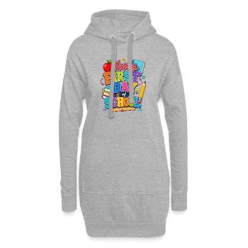 Bon premier jour d’école Livres - Sweat-shirt à capuche long Femme - gris chiné - Devant