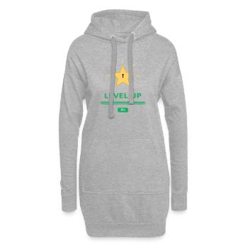 Level Up IRL – Gamer Motivation - Sweat-shirt à capuche long Femme - gris chiné - Devant