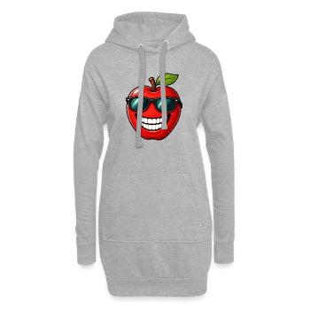 Kawaii Apfel Cartoon Sommer Frucht - Hoodie-Kleid - Grau meliert - Vorne