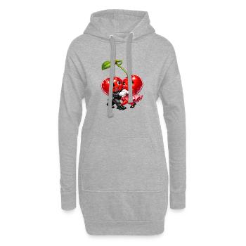 Kirschen Tanzen - Hoodie-Kleid - Grau meliert - Vorne