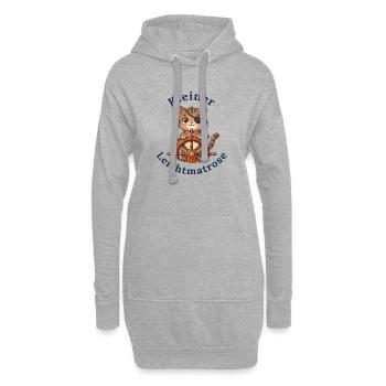 Kleiner Leichtmatrose - Baby Katze - Hoodie-Kleid - Grau meliert - Vorne