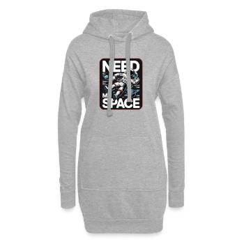 Raumfahrt-Statement: Need My Space - Hoodie-Kleid - Grau meliert - Vorne
