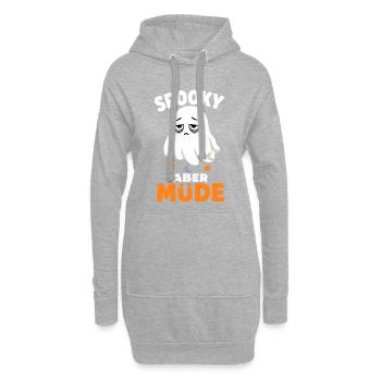 Spooky aber müde – Verschlafener Halloween-Geist - Hoodie-Kleid - Grau meliert - Vorne