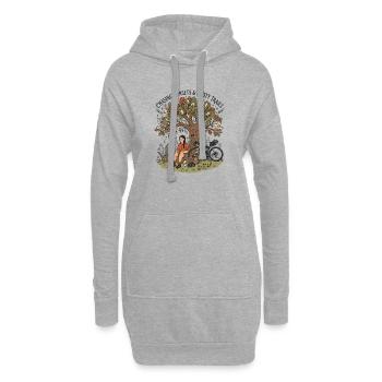Sonnenuntergänge jagen Weibliche Bikepacking-Kunst - Hoodie-Kleid - Grau meliert - Vorne