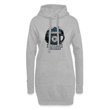 Alimenté par du gravier et une tasse à café à espresso - Sweat-shirt à capuche long Femme - gris chiné - Devant