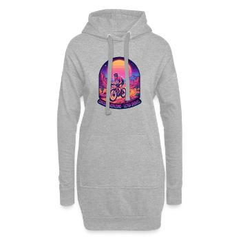 Synthwave-Kiesradfahrer, der Horizonte jagt - Hoodie-Kleid - Grau meliert - Vorne