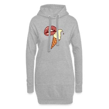 Eis Pop Art Sommer Lippen - Sweat-shirt à capuche long Femme - gris chiné - Devant