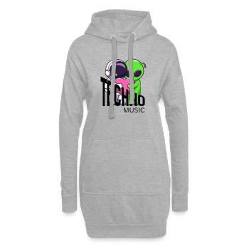 Câlin du cœur des Amis Cosmiques - Sweat-shirt à capuche long Femme - gris chiné - Devant