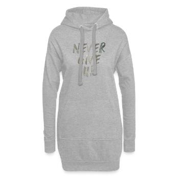 n'abandonne jamais, n'abandonne jamais de dire anglais - Sweat-shirt à capuche long Femme - gris chiné - Devant