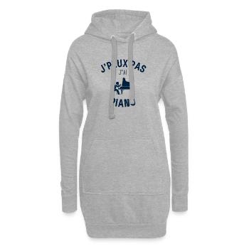 J peux pas j ai piano - Sweat-shirt à capuche long Femme - gris chiné - Devant