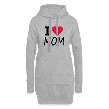 i love mom - Hoodie-Kleid - Grau meliert - Vorne