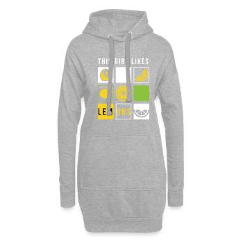 Mädchen mag Zitronen Limonade Sommer Zitronensaft - Hoodie-Kleid - Grau meliert - Vorne