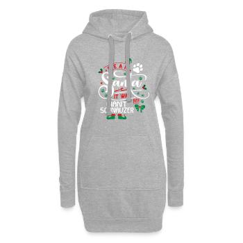 Weihnachten Santa Hunderasse Giant Schnauzer - Hoodie-Kleid - Grau meliert - Vorne