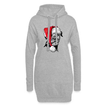 Santa Border Terrier Weihnachten Hunde Wilsigns - Hoodie-Kleid - Grau meliert - Vorne