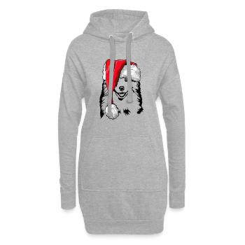 Santa Samojede Weihnachten Hunde Hund Wilsigns - Hoodie-Kleid - Grau meliert - Vorne