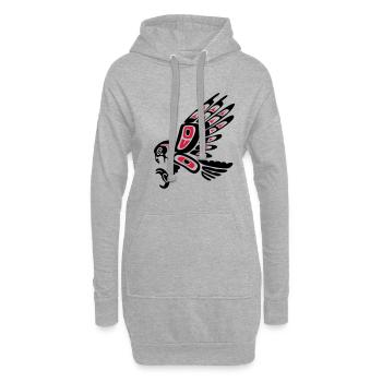 Native american falcon - tribal art symbol, indian - Sweat-shirt à capuche long Femme - gris chiné - Devant