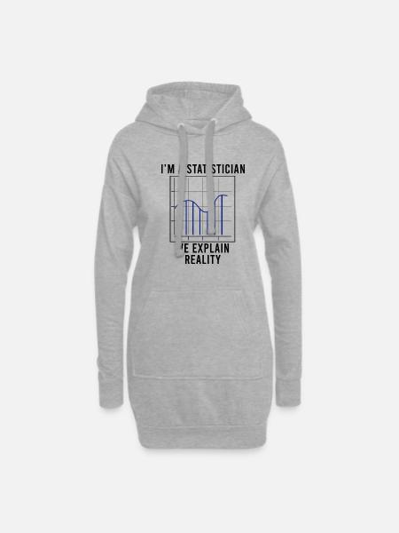 Lustiges Sprichwort Statistiker Data Science - Hoodie-Kleid - Grau meliert
