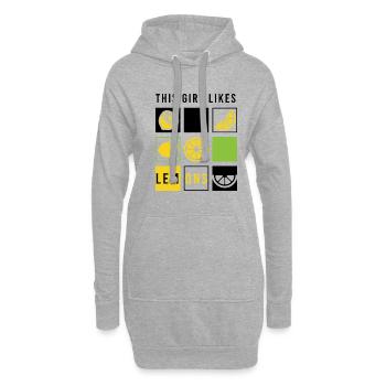 Mädchen mag Sommer-Zitronen-Zitrusfrüchte - Hoodie-Kleid - Grau meliert - Vorne