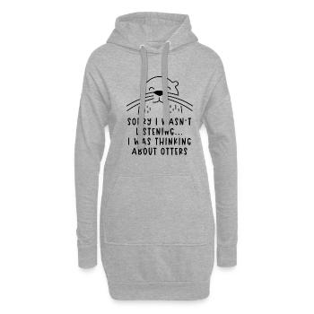Jolies loutres de mer, animaux sauvages, animaux - Sweat-shirt à capuche long Femme - gris chiné - Devant