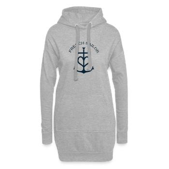 FRENCH SAILOR - Sweat-shirt à capuche long Femme - gris chiné - Devant