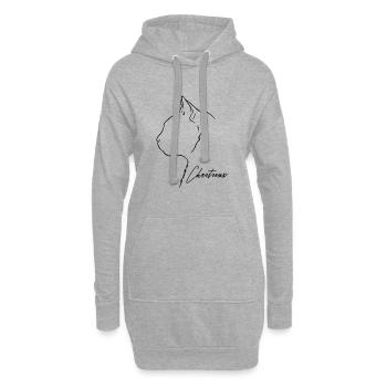 Chartreux Profil Chat Chats Wilsigns - Sweat-shirt à capuche long Femme - gris chiné - Devant