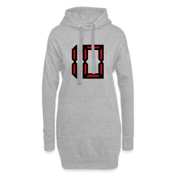 10. 10 JAHRE. 10-JÄHRIGES JUBILÄUM. GEBURTSTAG 10 JAHRE. - Hoodie-Kleid - Grau meliert - Vorne