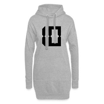 10. 10 JAHRE. 10-JÄHRIGES JUBILÄUM. GEBURTSTAG 10 JAHRE. - Hoodie-Kleid - Grau meliert - Vorne