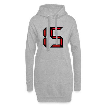 15. 15 JAHRE. 15-JÄHRIGES JUBILÄUM. GEBURTSTAG 15 JAHRE. - Hoodie-Kleid - Grau meliert - Vorne