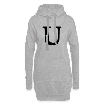 Buchstabe U Anfangsbuchstabe - Hoodie-Kleid - Grau meliert - Vorne
