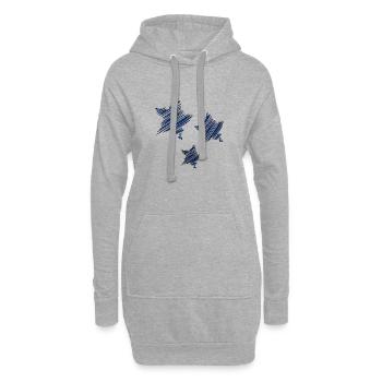 ETOILE. STAR. ETOILES. FÊTE. ANNIVERSAIRE. NOËL. C - Sweat-shirt à capuche long Femme - gris chiné - Devant
