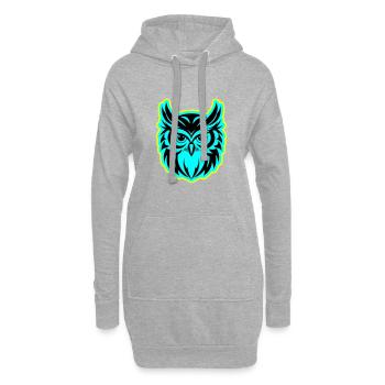 Eule Tier - Hoodie-Kleid - Grau meliert - Vorne