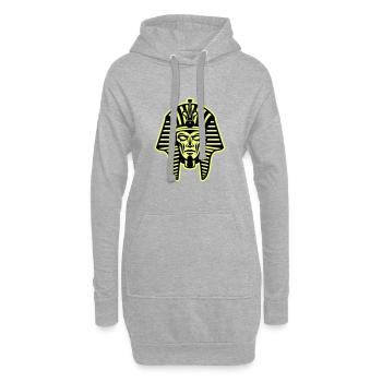 Crâne de pharaon - Sweat-shirt à capuche long Femme - gris chiné - Devant