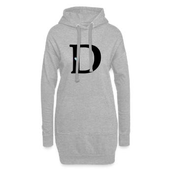 point d Lettre initiale - Sweat-shirt à capuche long Femme - gris chiné - Devant