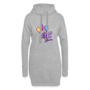 Libellule Anniversaire Bébé - Sweat-shirt à capuche long Femme - gris chiné - Devant