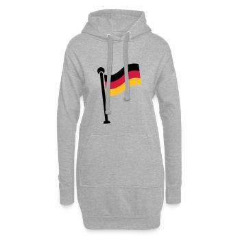 Gehisste Deutschlandfahne / German Flag (3c) - Hoodie-Kleid - Grau meliert - Vorne