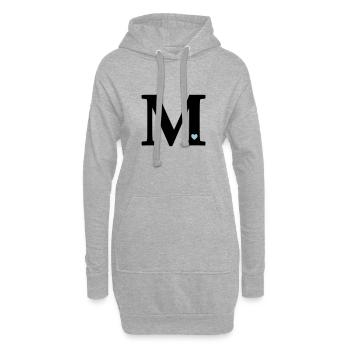 Lettre M Lettre initiale - Sweat-shirt à capuche long Femme - gris chiné - Devant