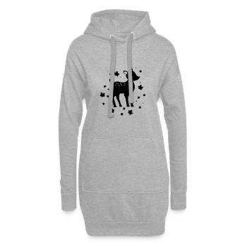 Rehkitz - Zootier Tierfreund Naturschutz - Hoodie-Kleid - Grau meliert - Vorne
