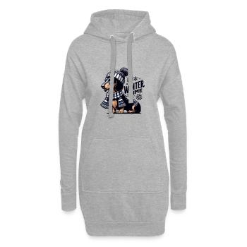 Les chiens teckel adorent l’hiver et la neige chien de chasse - Sweat-shirt à capuche long Femme - gris chiné - Devant